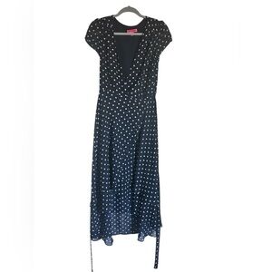 Betsey Johnson Blue and White Polka Dot High Low Dress